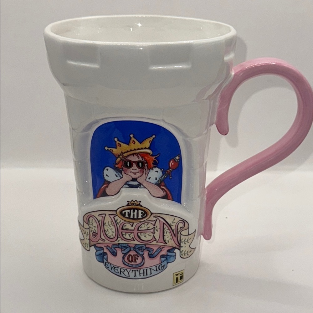Mary Englebreit Queen of Everything Mug with Pink Handle